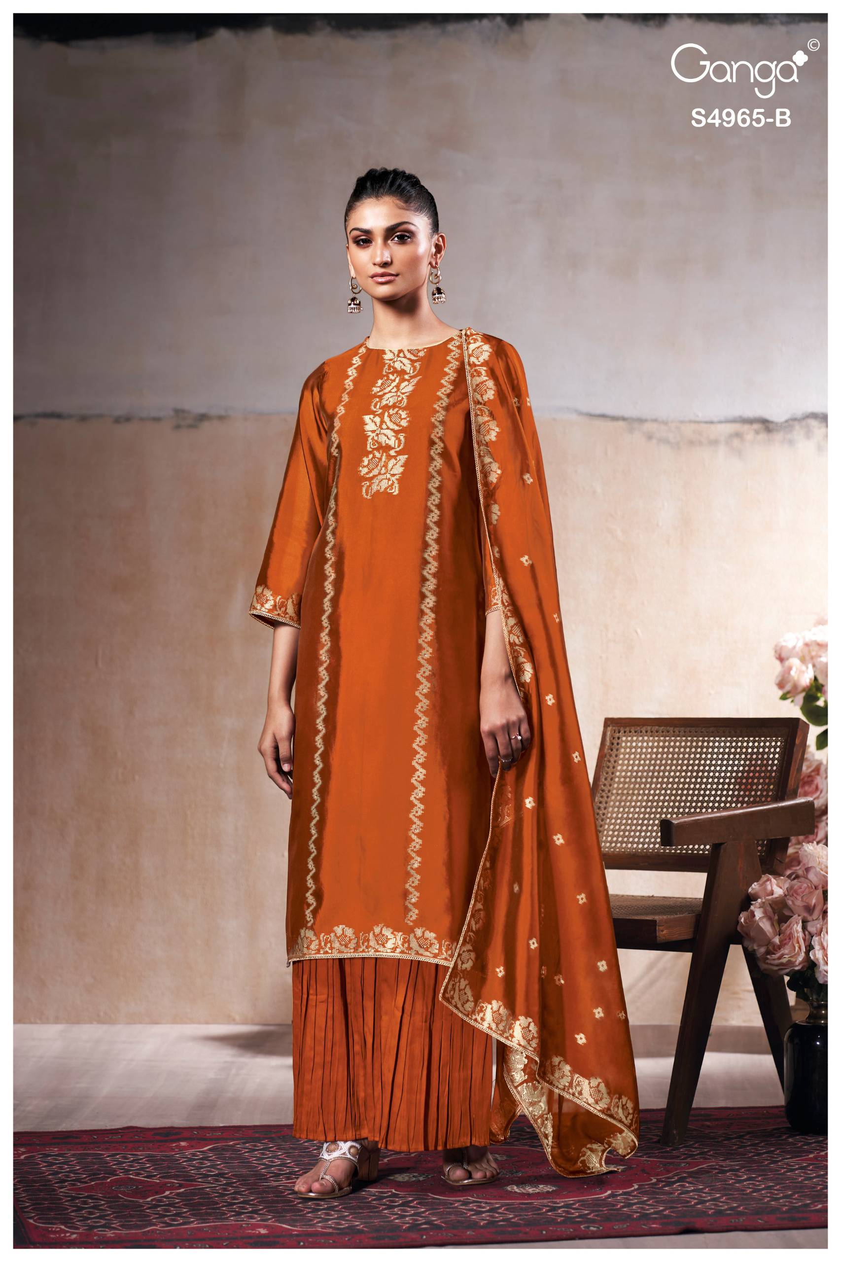 PIYELIKA 4965 Series By GANGA FASHION Stylish Beautiful Colourful PURE VISCOSE WOVEN SILK Dresses At Wholesale Price